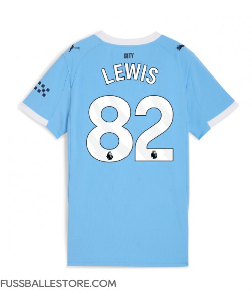 Günstige Manchester City Rico Lewis #82 Heimtrikot Damen 2025-26 Kurzarm Günstige Manchester City Rico Lewis #82 Heimtrikot Damen 2025-26 Kurzarm